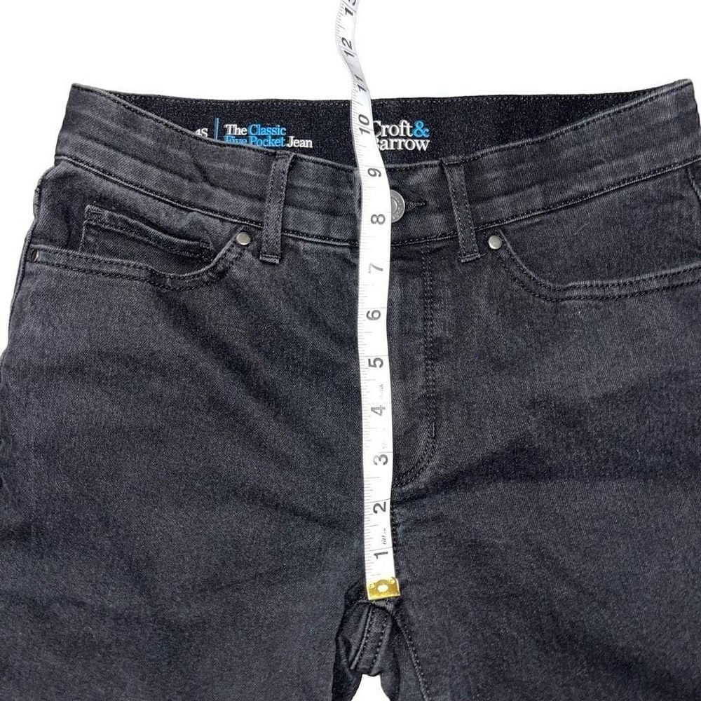 Croft & Barrow Black Classic 5 Pocket Jeans Size 4S - Picture 3 of 7